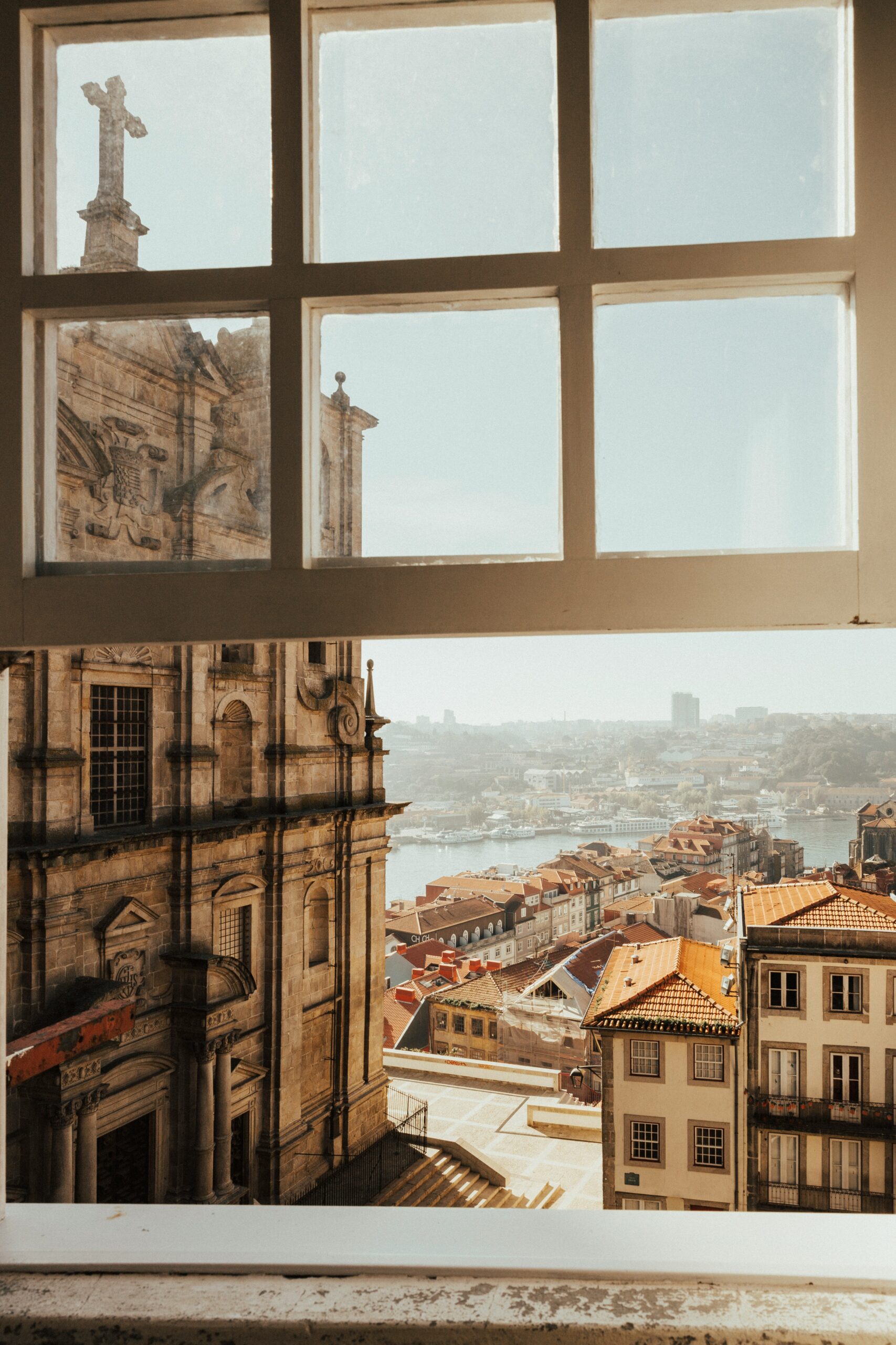 opened white wood-framed glass window