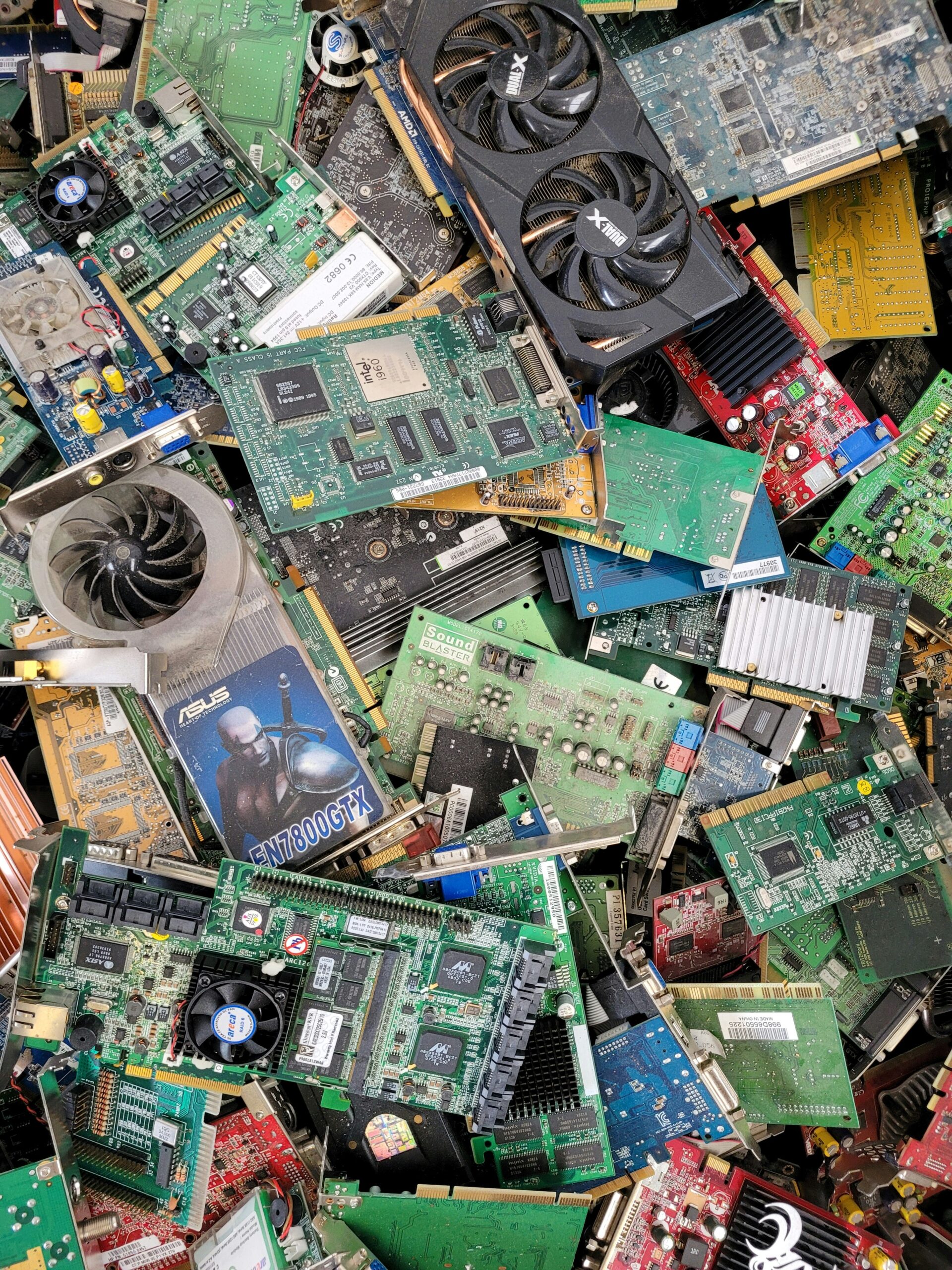 a pile of assorted electronic components sitting on top of each other