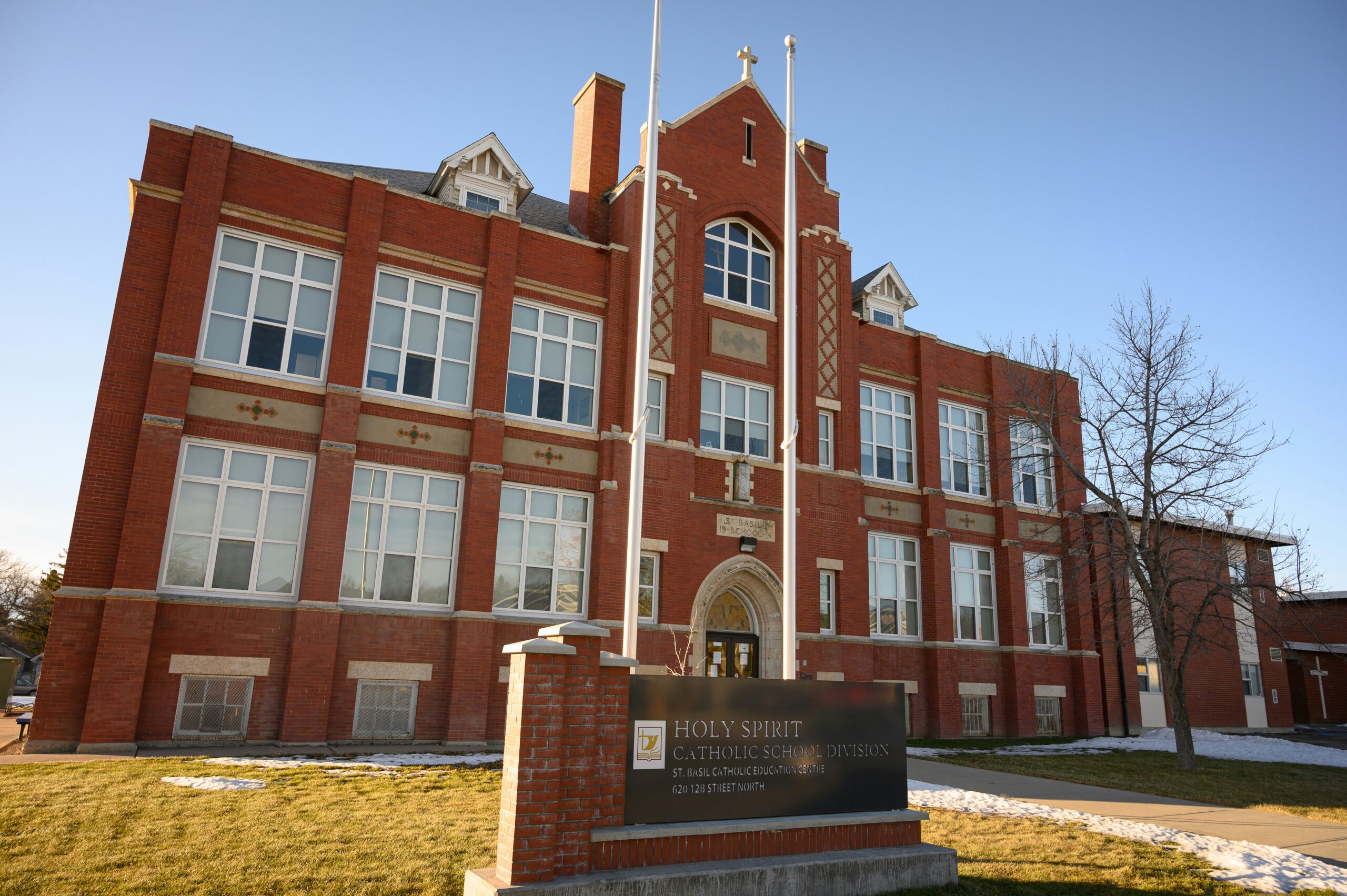 brown 2-story building